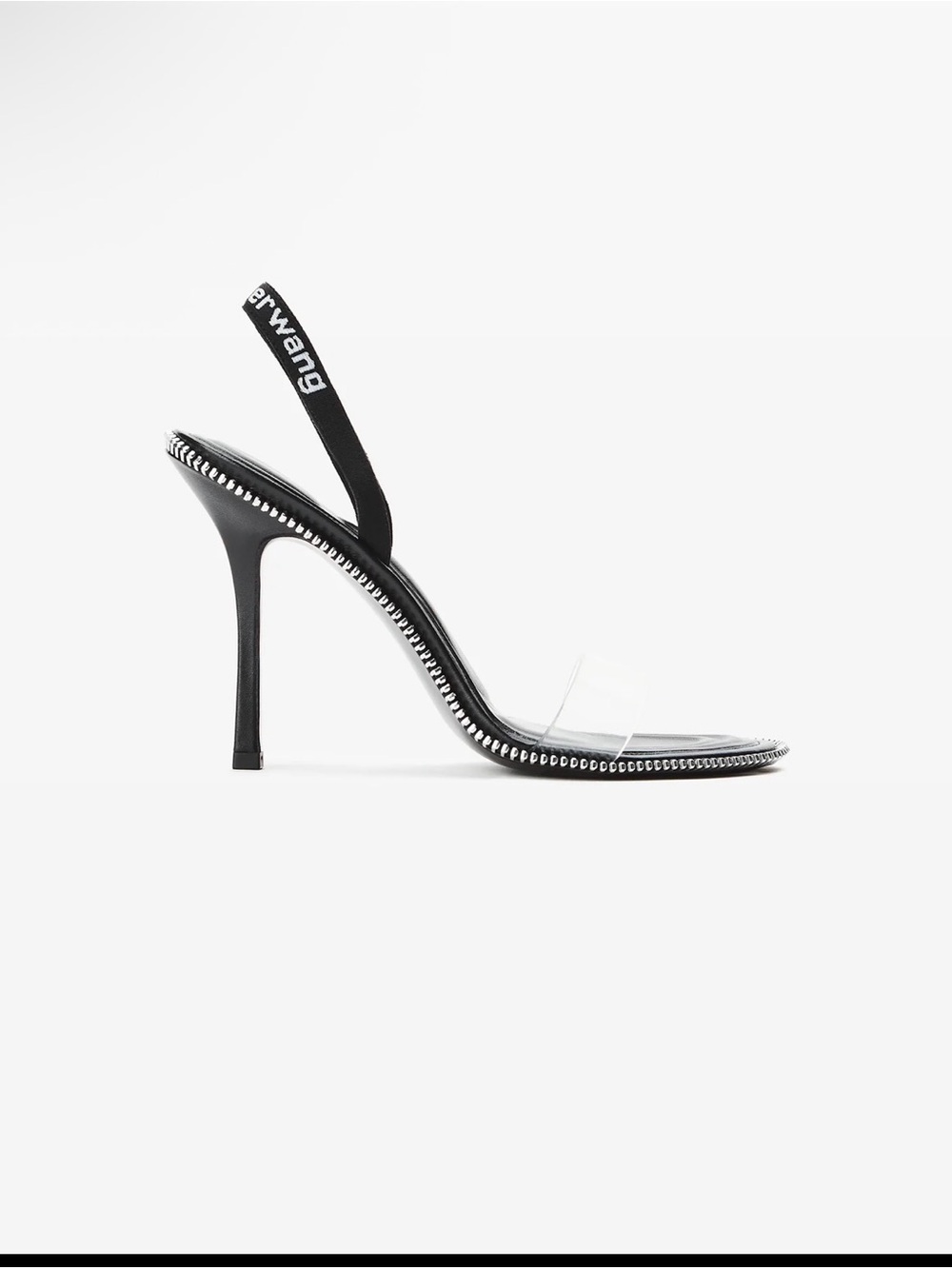 Alexander Wang High Heel Slingback Sandal in Black and Clear